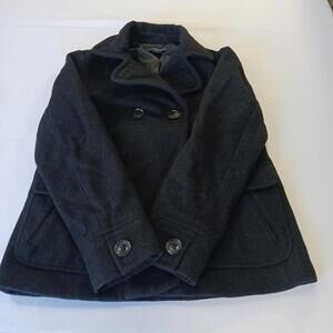 Gap RN#54023 Women's Black Wool Blend Buttons Coat Jacket Pockets Size Medium